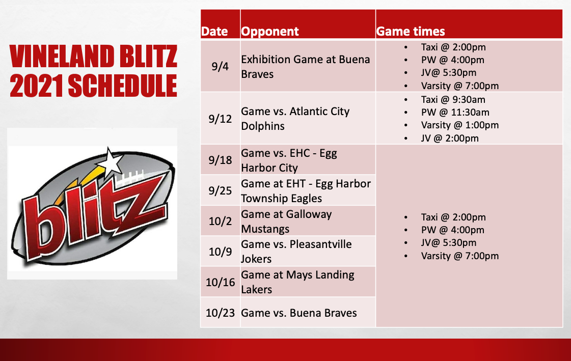 2021 Blitz Schedule