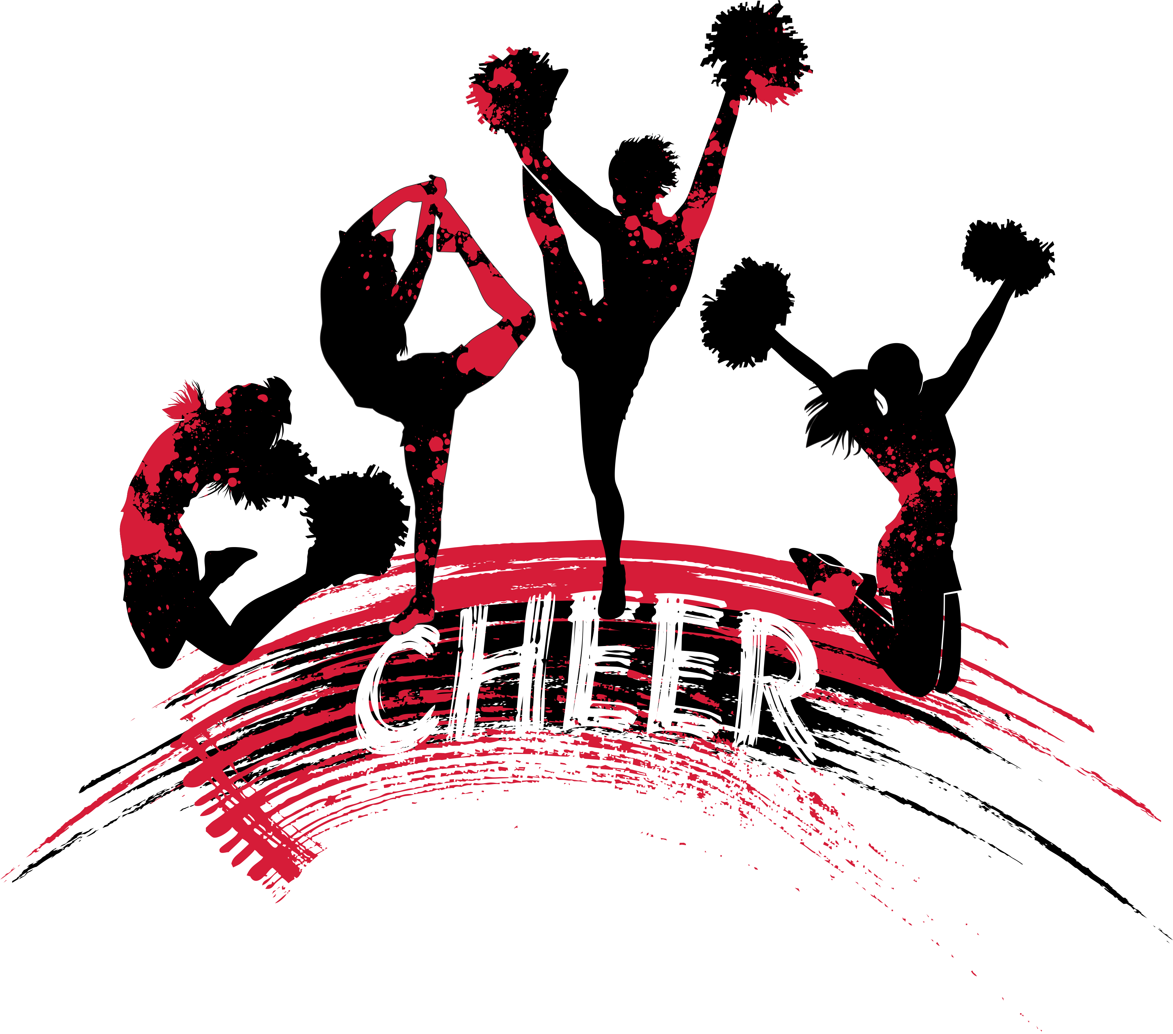 CheerSilhouetteswithSplashinRed