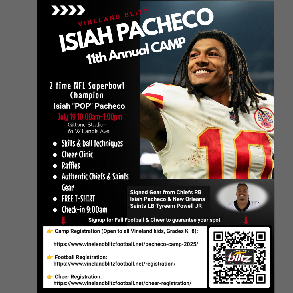 2025 Vineland Blitz Isiah Pacheco Camp